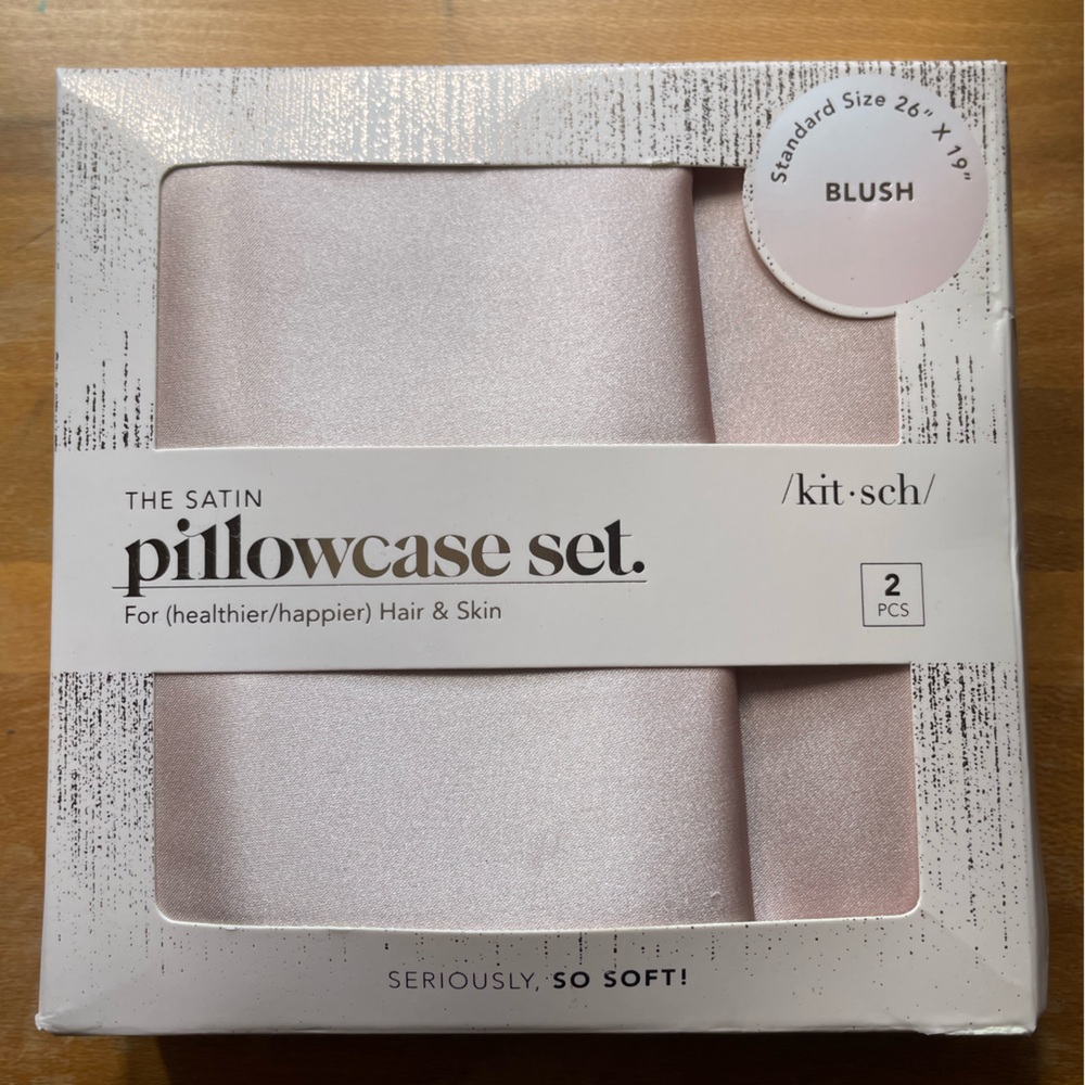 Kitsch Satin Blush Pillow Case Set